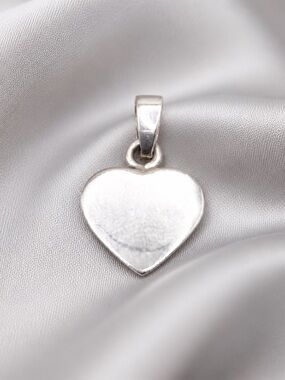 925 Sterling Silver Heart Pendant Necklace - Silver